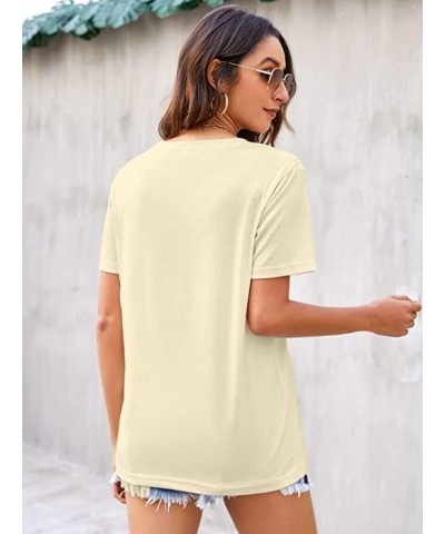 Game Day Football T Shirts Women Cute Football Graphic Tee Tops Funny Sunday Casual Short Sleeve Tee Shirts Apricot $13.74 T-...