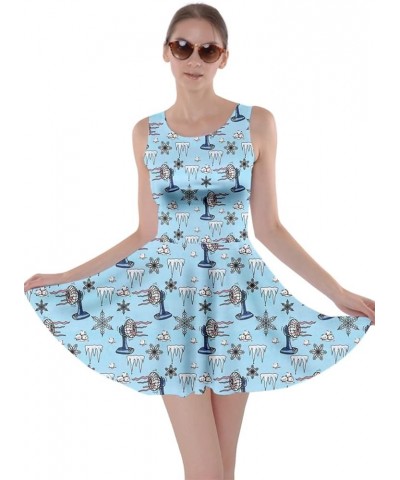 Womens Christmas Dresses Xmas Santa Vintage Snowman Snowflakes Winter A Line Skater Dress, XS-5XL Cyan $13.43 Others