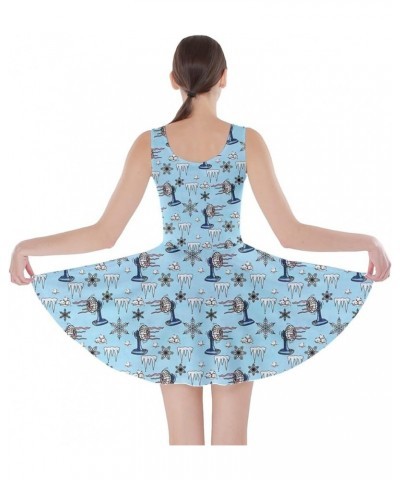 Womens Christmas Dresses Xmas Santa Vintage Snowman Snowflakes Winter A Line Skater Dress, XS-5XL Cyan $13.43 Others