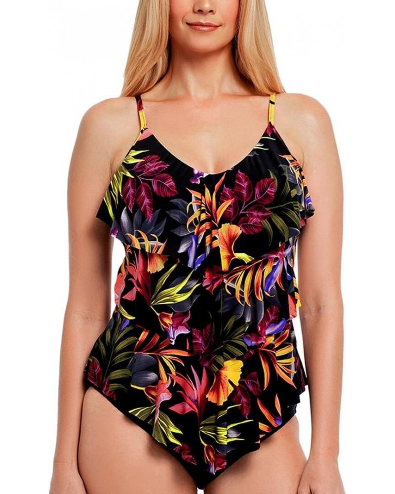 Magic Suit Women's Oasis Rita Wire Free Tankini Swim Top 6009444 12 Black/Multi $59.80 Swimsuits