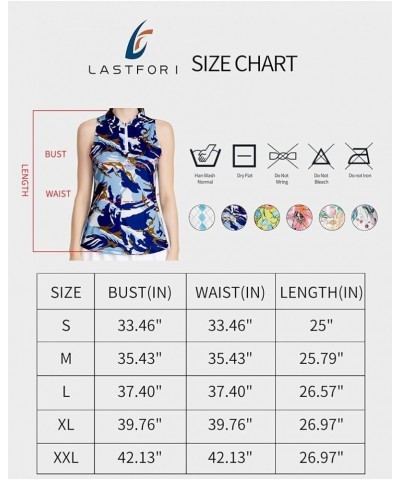 Women's Golf Shirt Sleeveless Printed Pullover Half Zip Floral Tennis Polo Shirts Moisture Wicking Athletic Tops Blue Camo $1...