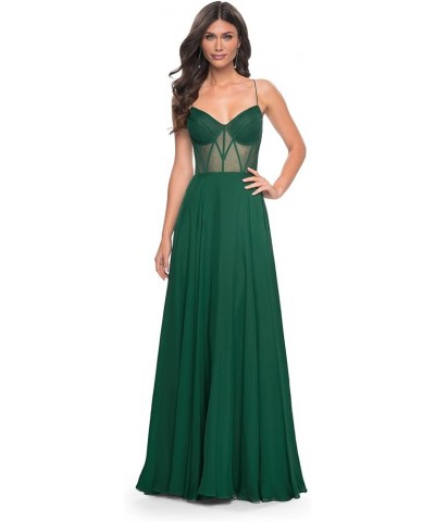 Prom Dresses Long for Women with Slit Chiffon A-Line Corset Spaghetti Straps Formal Evening Gown Champagne $35.25 Dresses