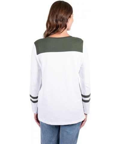 NFL Women's Super Soft Raglan Vintage Baseball T-Shirt Green Bay Packers White Updated $19.35 T-Shirts