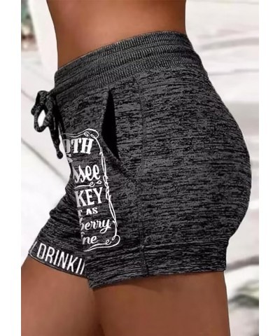 Summer Drawstring Shorts for Women Day Drinkin' Shorts Comfy Activewear Lounge Shorts Elastic with Pockets Tennessee Dark Gre...