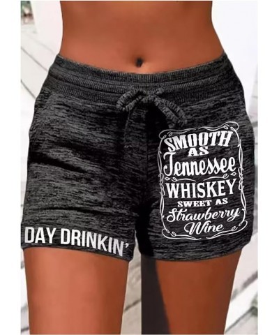 Summer Drawstring Shorts for Women Day Drinkin' Shorts Comfy Activewear Lounge Shorts Elastic with Pockets Tennessee Dark Gre...