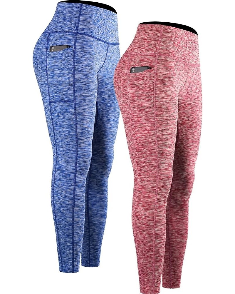 Women's Workout Pants for Running High Waisted Yoga Leggings with Two Side Big Pockets 04 Pack of 2: Blue & Red $13.68 Active...