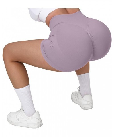 Women Seamless Booty Shorts Butt Lifting High Waisted Workout Shorts 3" Purple $12.21 Activewear