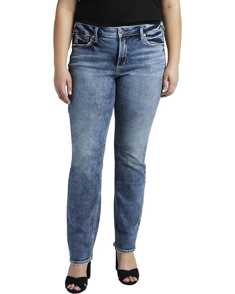 Women's Plus Size Suki Mid Rise Curvy Fit Straight Leg Jeans Med Wash Ecf204 $26.15 Jeans