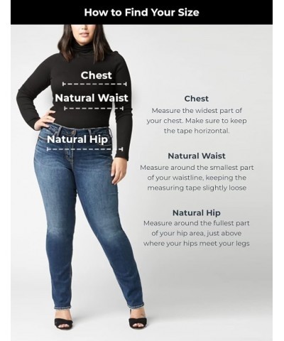 Women's Plus Size Suki Mid Rise Curvy Fit Straight Leg Jeans Med Wash Ecf204 $26.15 Jeans