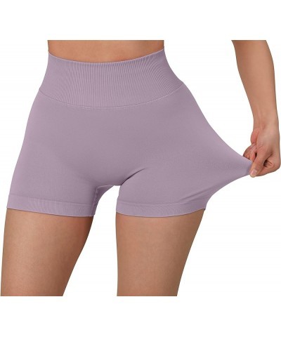 Women Seamless Booty Shorts Butt Lifting High Waisted Workout Shorts 3" Purple $12.21 Activewear