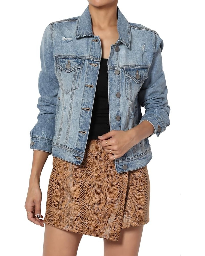 S~3X Vintage Distressed Dark Washed Slim Fit Cropped Denim Jacket 67 Medium $18.40 Jackets