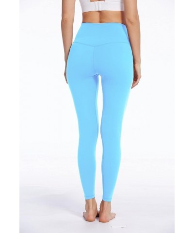 Buttery Soft High Waisted Leggings for Women, Four Way Stretch Yoga Pants Light Blue $13.57 Activewear