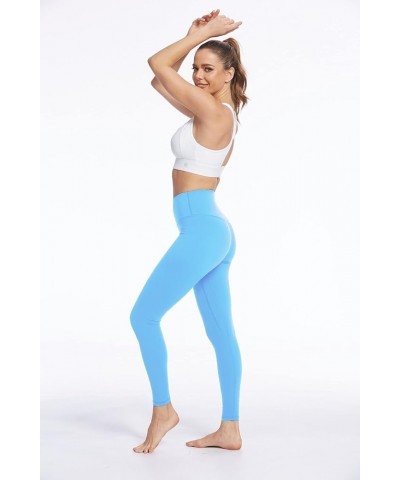 Buttery Soft High Waisted Leggings for Women, Four Way Stretch Yoga Pants Light Blue $13.57 Activewear