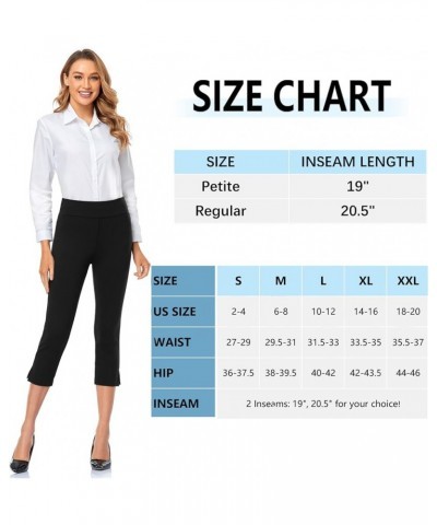 Women's Capri Dress Pants 19"/20.5" Cropped Office Pants with High Waist Slacks Stretchy Cuff Pants Business Casual Regular T...