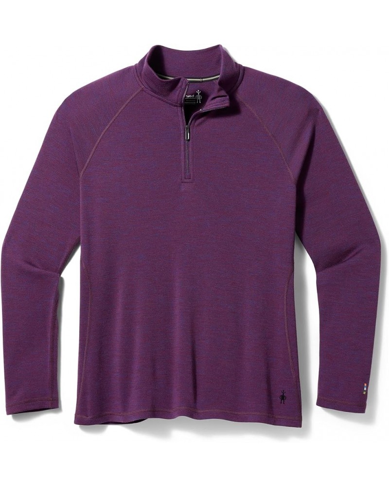 Women's Plus Size Classic Thermal Merino Wool Base Layer — Quarter Zip (Slim Fit) Purple Iris Heather $44.75 Activewear