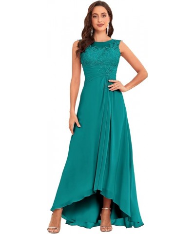 Tea Length Mother of The Bride Dresses for Wedding Lace Appliques Formal Dresses Evening Gowns Teal Green $49.39 Dresses