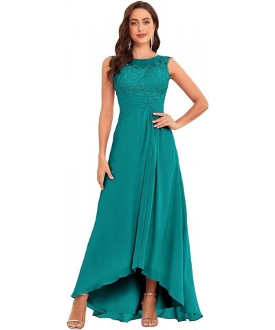 Tea Length Mother of The Bride Dresses for Wedding Lace Appliques Formal Dresses Evening Gowns Teal Green $49.39 Dresses