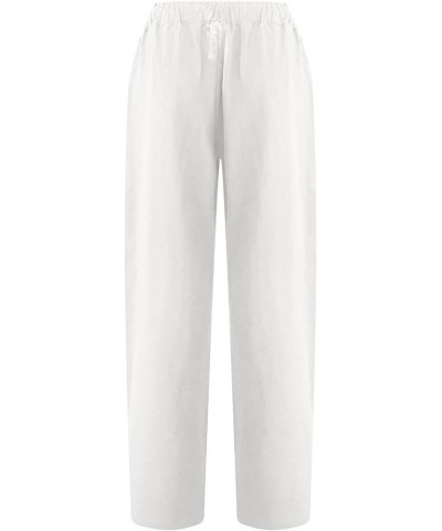 Women's Cotton Linen Capri Pants Crop Summer Pant Dressy Casual Capris Loose Fitting Trendy Beach Clothes 2023 White 5 $11.50...