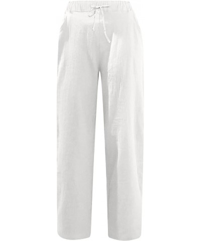 Women's Cotton Linen Capri Pants Crop Summer Pant Dressy Casual Capris Loose Fitting Trendy Beach Clothes 2023 White 5 $11.50...