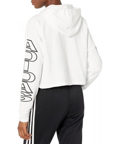 Women's Cropped Letter Hoodie White $30.36 Activewear