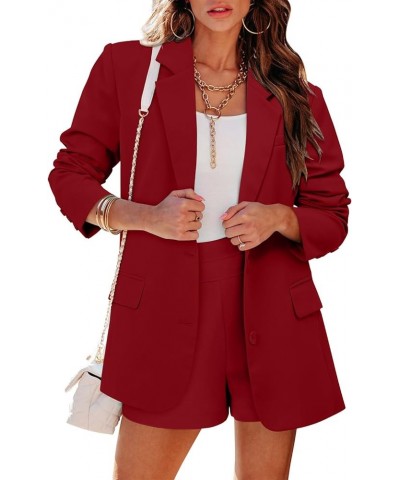 Women Casual Blazer Fashion Lightweight with Lined Professional Work Office Suit Jacket 2-wine Red $25.62 Blazers