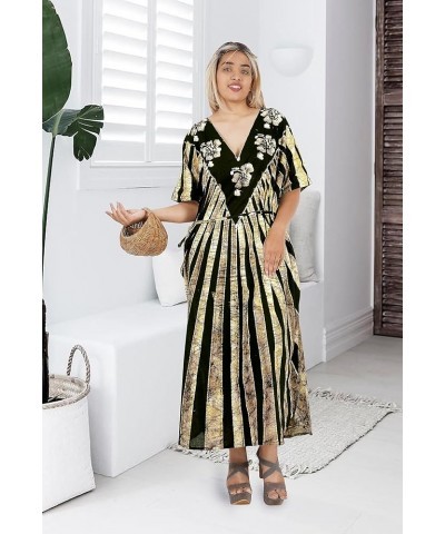 Women's Elegant Maxi Kaftan Dress Caftan Loungewear Dashiki House Dresses for Women Brown, Stripes $13.05 Swimsuits