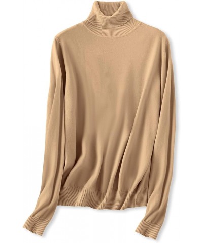 Women's Soft Turtleneck Sweater 5-camel $14.88 Sweaters