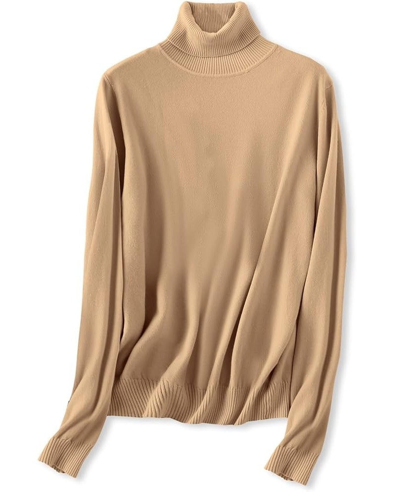 Women's Soft Turtleneck Sweater 5-camel $14.88 Sweaters