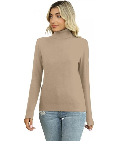 Women's Soft Turtleneck Sweater 5-camel $14.88 Sweaters