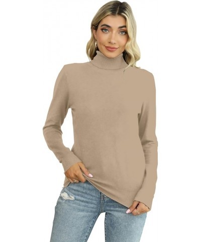 Women's Soft Turtleneck Sweater 5-camel $14.88 Sweaters