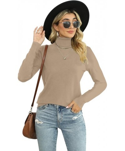 Women's Soft Turtleneck Sweater 5-camel $14.88 Sweaters