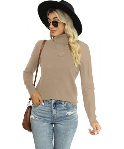 Women's Soft Turtleneck Sweater 5-camel $14.88 Sweaters