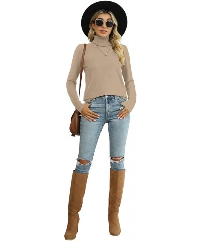 Women's Soft Turtleneck Sweater 5-camel $14.88 Sweaters