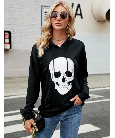 Women's Crewneck Sweatshirt Skull Graphic T Shirts Long Sleeve Top Pullover Oversized Sweaters Black Hoodie $10.99 Hoodies & ...