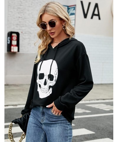 Women's Crewneck Sweatshirt Skull Graphic T Shirts Long Sleeve Top Pullover Oversized Sweaters Black Hoodie $10.99 Hoodies & ...