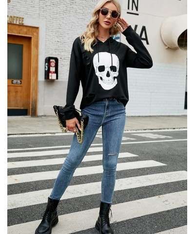 Women's Crewneck Sweatshirt Skull Graphic T Shirts Long Sleeve Top Pullover Oversized Sweaters Black Hoodie $10.99 Hoodies & ...