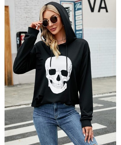 Women's Crewneck Sweatshirt Skull Graphic T Shirts Long Sleeve Top Pullover Oversized Sweaters Black Hoodie $10.99 Hoodies & ...