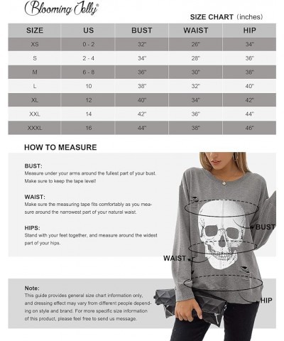 Women's Crewneck Sweatshirt Skull Graphic T Shirts Long Sleeve Top Pullover Oversized Sweaters Black Hoodie $10.99 Hoodies & ...