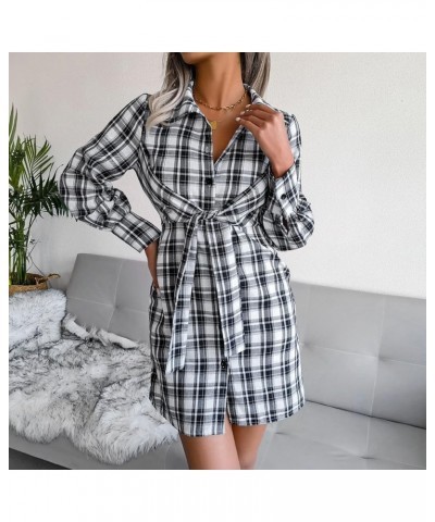 Long Shirt Dress for Women Button Down Collar Printed Casual Maxi Dress with Pocket Loose Long Sleeve Relaxed Split Hem Dress...