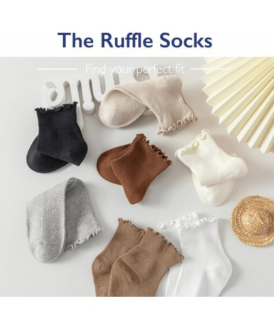 6 Pairs of Ruffle Socks Women, Ruffle Turn-Cuff Casual Cute Girl Ruffle Socks Breathable Cool Ruffle Ankle Socks White $8.99 ...