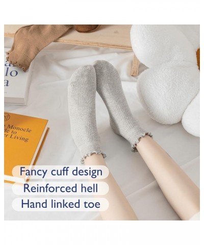 6 Pairs of Ruffle Socks Women, Ruffle Turn-Cuff Casual Cute Girl Ruffle Socks Breathable Cool Ruffle Ankle Socks White $8.99 ...