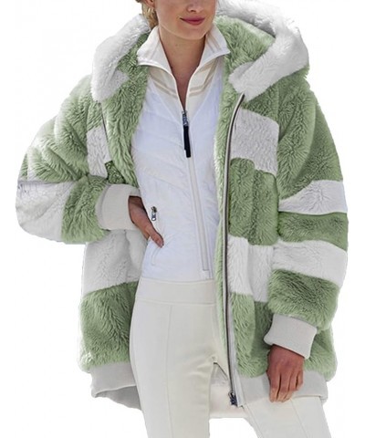 Womens Winter Coats 2023 Fashion Faux Fur Coat Fuzzy Fleece Warm Sherpa Hoodie Jacket Button Lapel Cardigan Sweater 03-green ...