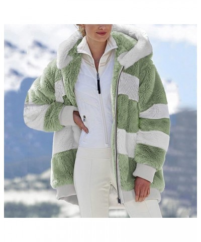 Womens Winter Coats 2023 Fashion Faux Fur Coat Fuzzy Fleece Warm Sherpa Hoodie Jacket Button Lapel Cardigan Sweater 03-green ...