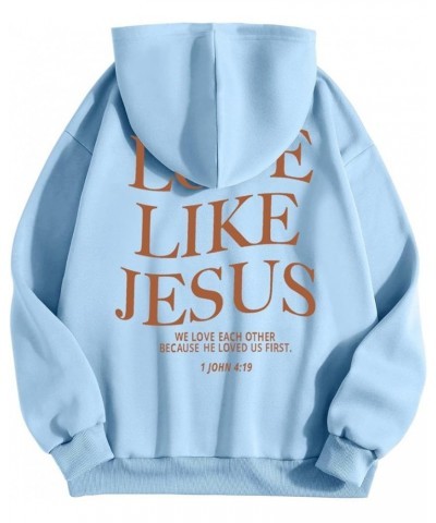 Cute Womens Hoodies Jesus Quotes Long Sleev Letter Printed Jesus Faith Shirts Trendy Oversized Hooded Sweatshirts with Pocket...