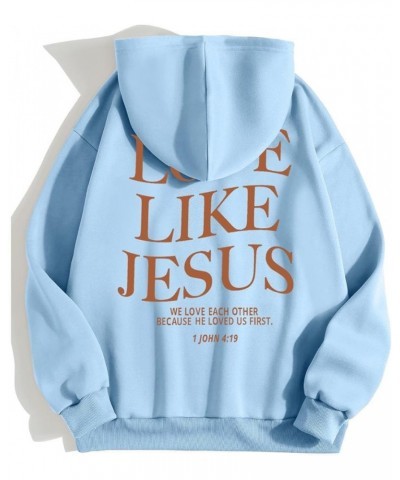 Cute Womens Hoodies Jesus Quotes Long Sleev Letter Printed Jesus Faith Shirts Trendy Oversized Hooded Sweatshirts with Pocket...