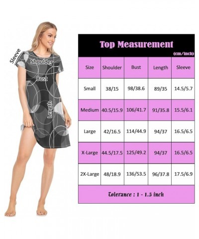 Women's PJ Nightshirt, Short Sleeves Nightgown Sleepwear Lingerie Sleep Dress(S-2XL) Multi 2 $13.44 Sleep & Lounge