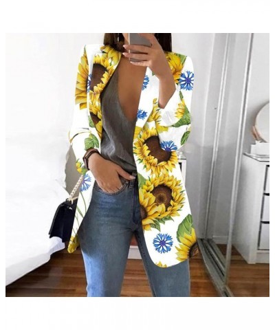 Andongnywell Women's Long Sleeve Slim Suit Jacket Clearance Open Blazer Fit Work Office Cardigan Coat Overcoats… 4 Yellow $7....