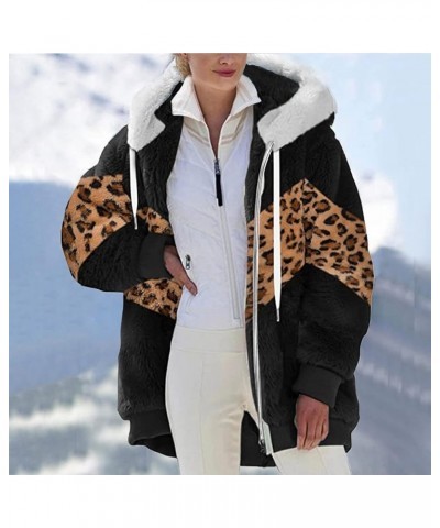 Womens Winter Warm Coats Zipper Long Sleeve Hoodie Jackets Plush Warm Outwear Plus Size Tops Faux Fur Overcoats Black $7.80 C...