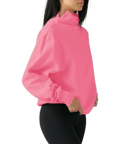 Women's Oversized Turtleneck Sweatshirt Long Sleeve Pullover Casual Tops Pink $22.54 Hoodies & Sweatshirts