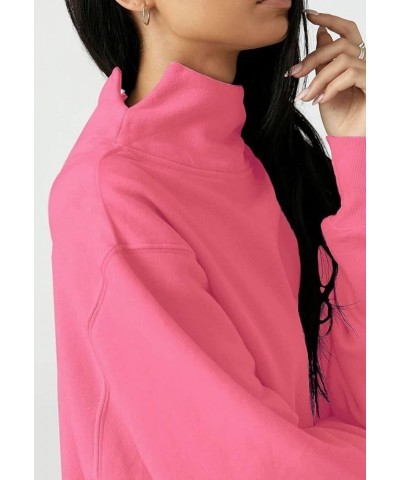 Women's Oversized Turtleneck Sweatshirt Long Sleeve Pullover Casual Tops Pink $22.54 Hoodies & Sweatshirts